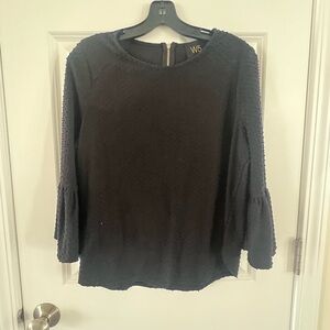 W5 Women's Black Textured Blouse